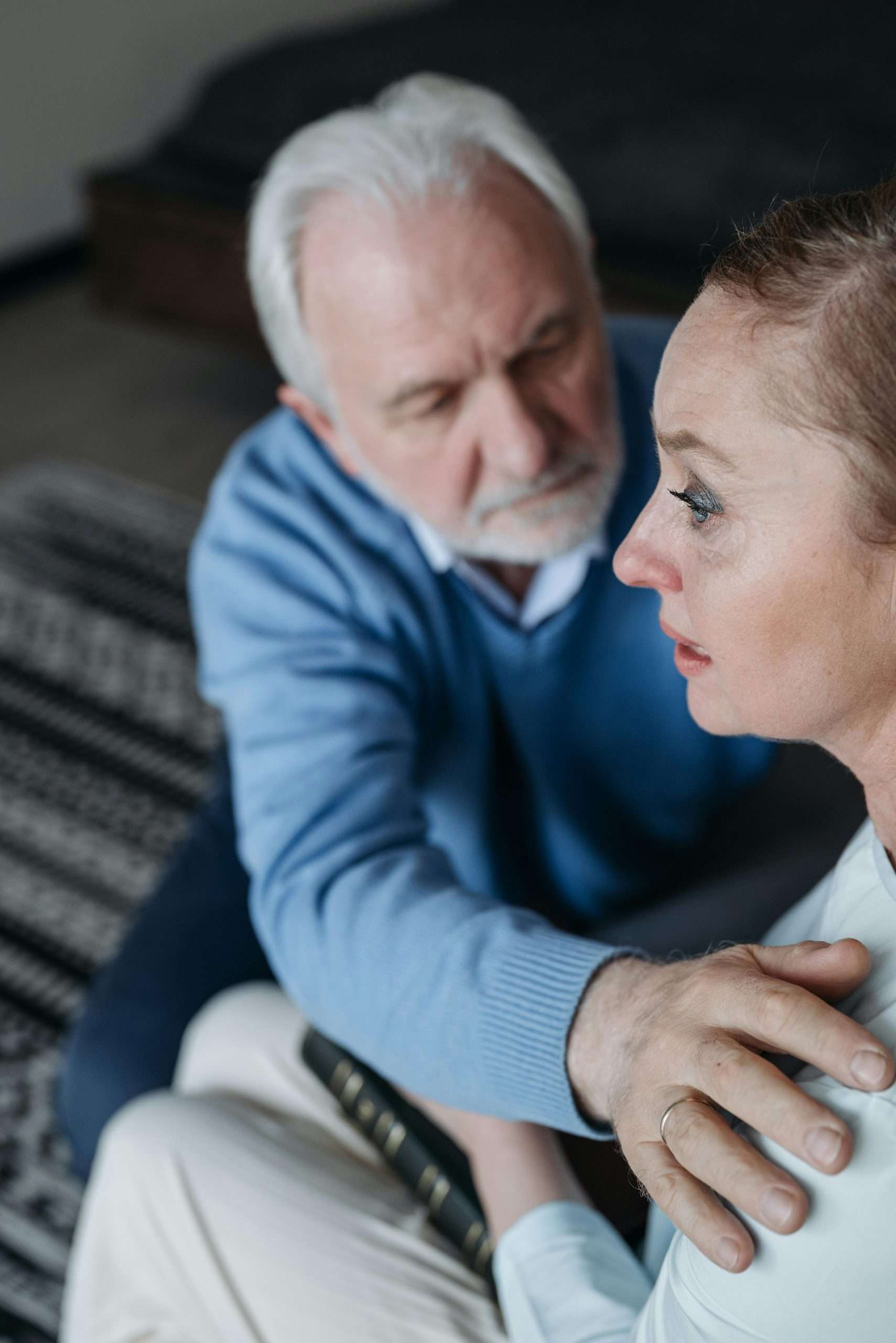 Distressed family and spouse experiencing emotional stress after a loved one’s addiction relapse